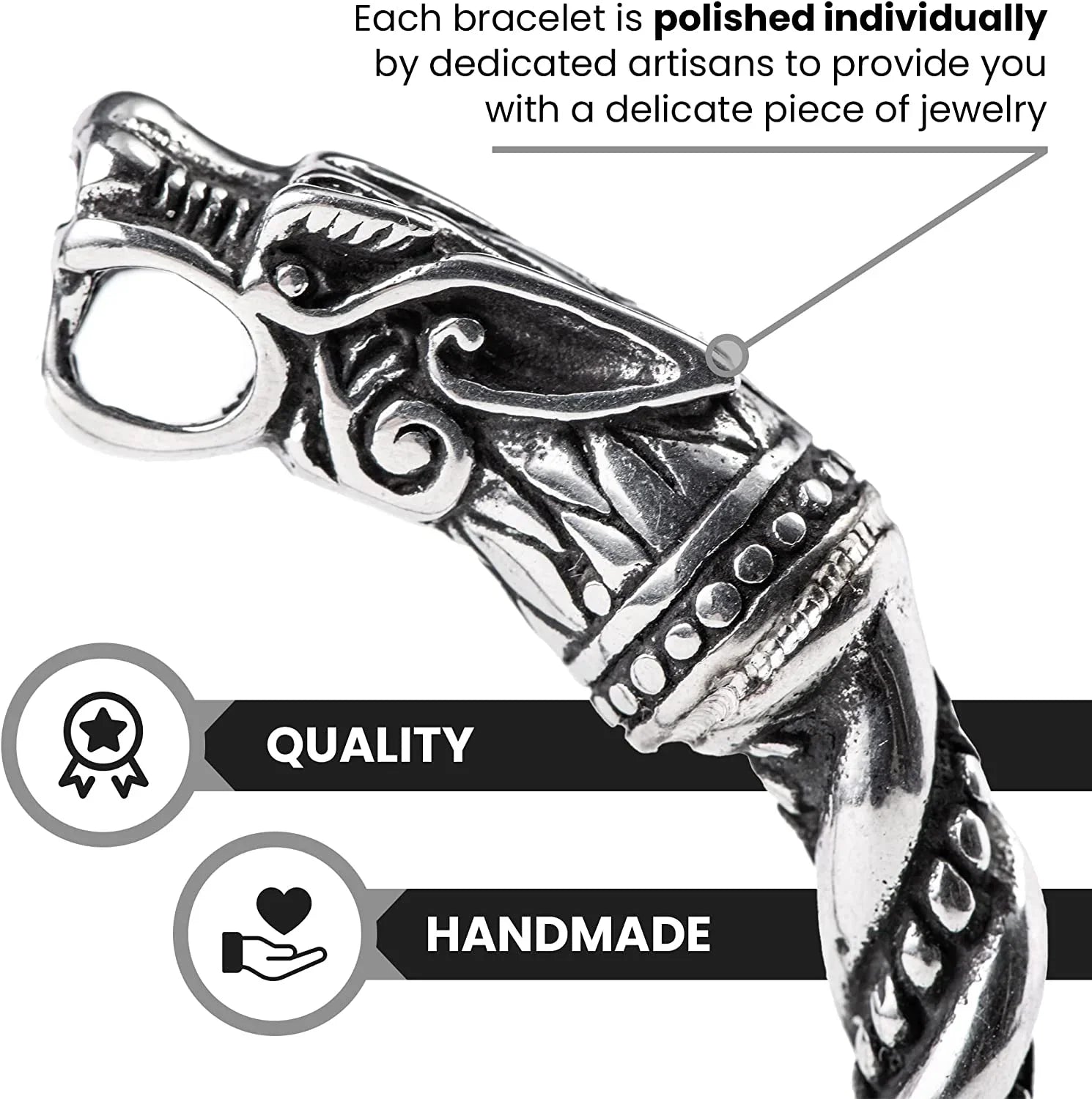 Bracelet Men | Adjustable Bracelet Men 7-10 inches | Pagan Jewelry | Norse God Odin Wolf Heads Arm Rings | Metal Wristband Gift Men & Boys