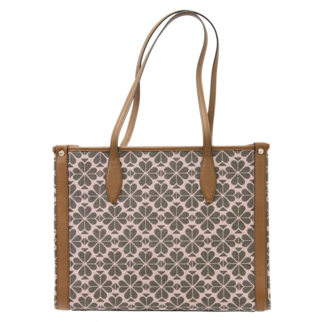 Pre-Owned Kate Spade spade flower collection tote bag shoulder jacquard leather pink x brown women's KS (Good)