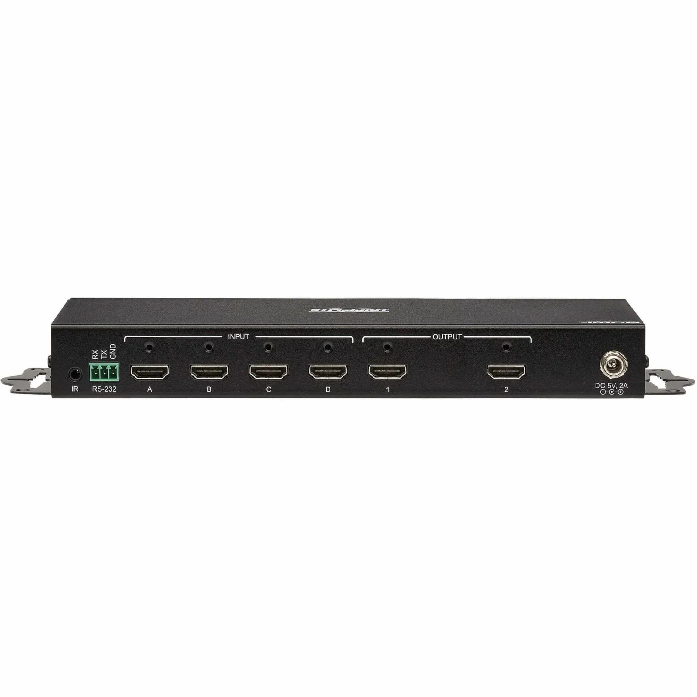 Tripp Lite 4x2 HDMI Matrix Switch/Splitter with Remote Control and Multi-Resolution Support, 4K 60 Hz, HDR, 4:4:4, TAA - 3840 x 2160 - 4K - 1080p2 x 2 - Display, Digital Signage, Computer, Blu-ray ...