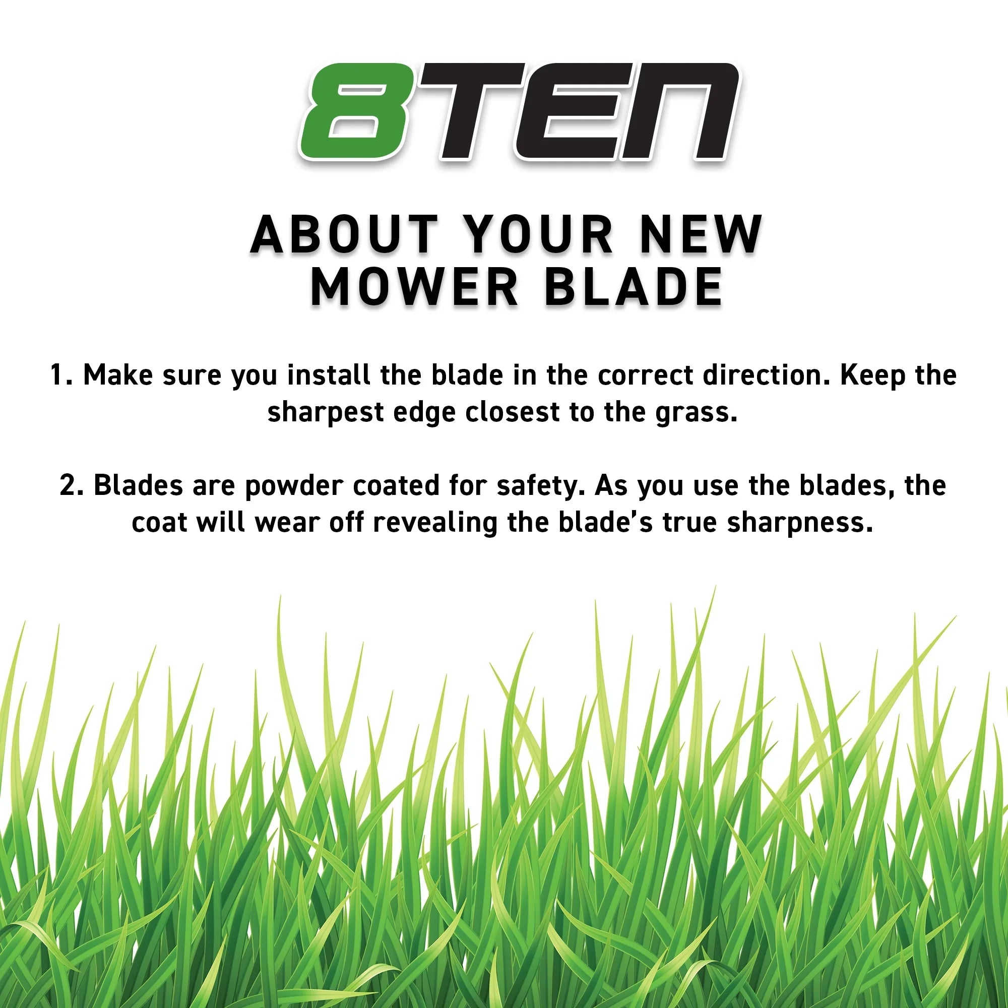 8TEN LawnRAZOR Blade John Deere SX95 SX85 STX38 30-inch M89454 High Lift 810-CBL2603D