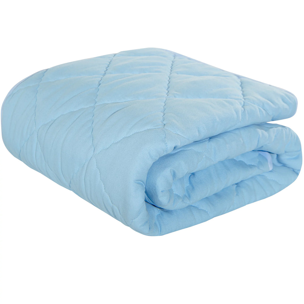 Ntbay Down Alternative Oversized Toddler Comter, Super Soft and Warm Solid Color Baby Crib Quilted Blanket, 43 x 60 inches, Aqua