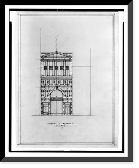 Historic Framed Print, [Two office buildings B.F. Saul (15th Street, N.W., Washington, D.C.). Front elevation] - 2, 17-7/8" x 21-7/8"