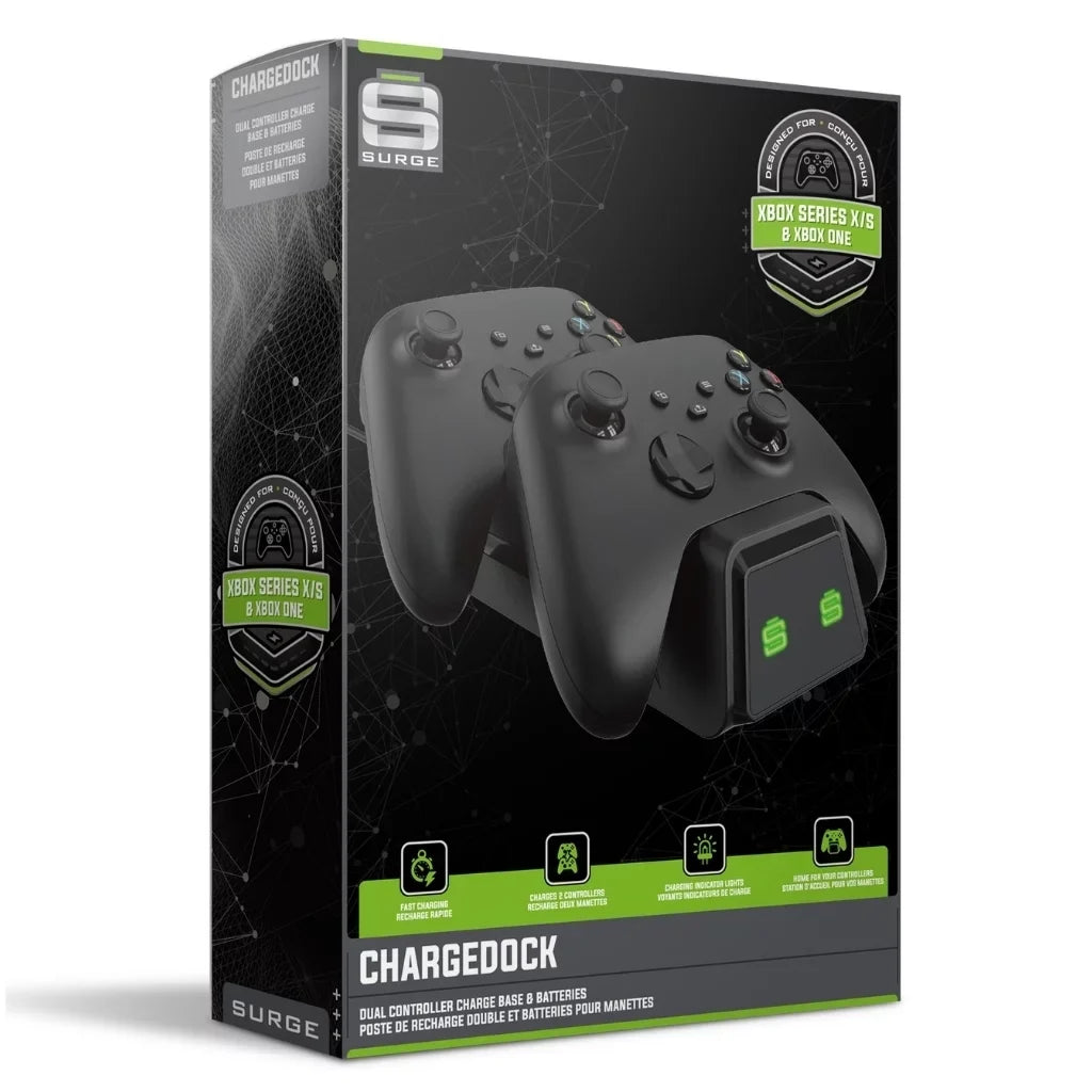 Microsoft Xbox Series S 512GB Digital Console with Extra Wireless Controller - Pulse Red - Surge 12 Piece Accessory Kit and CHARGEDOCK Dual Charge Base with Microfiber Cleaning Cloth