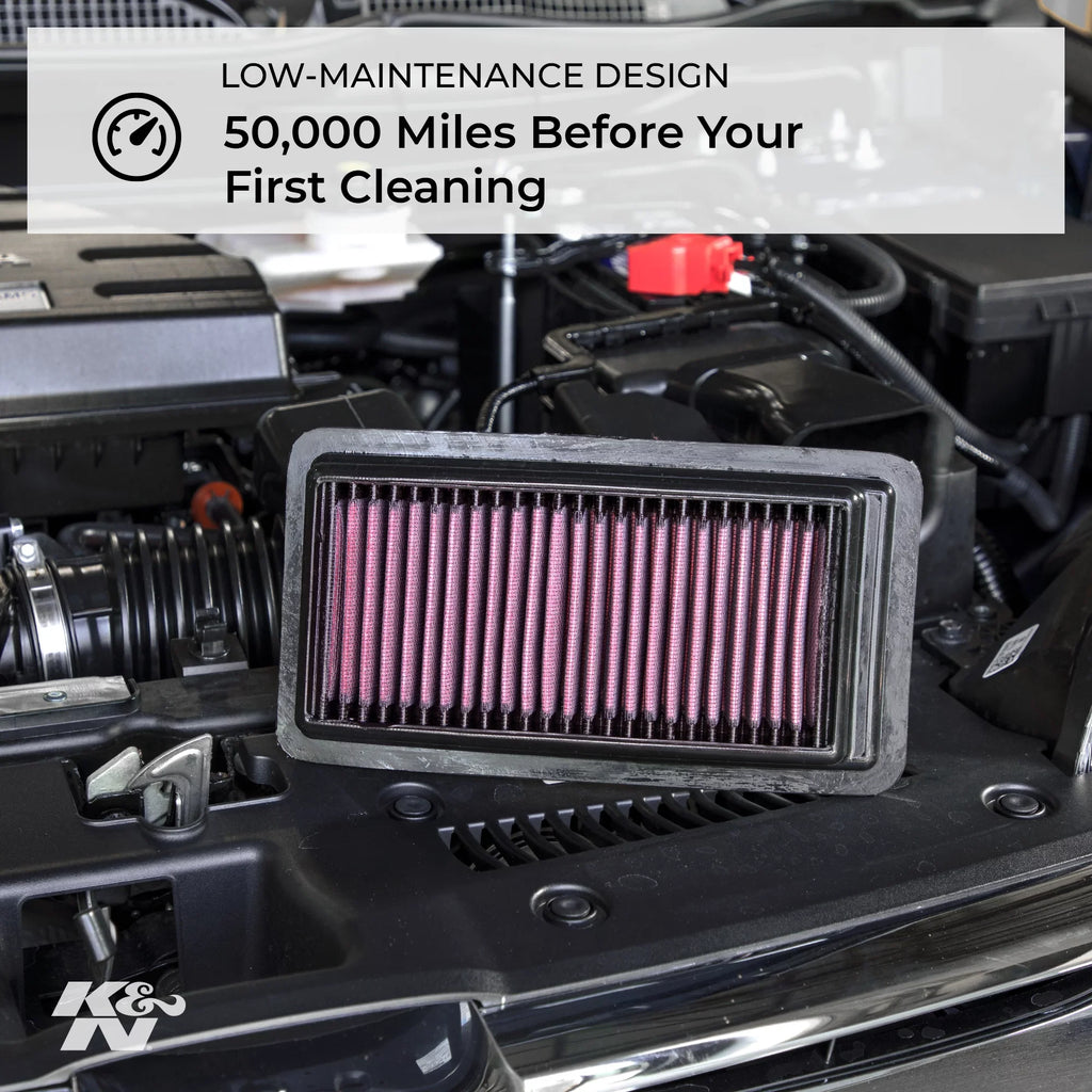 K&N Engine Air Filter: High Permance, Premium, Washable, Replacement Filter: 2011-2018 Land Rover L4 Wrap Sport, Range Rover Evoque, LR2, Freelander), 33-2991