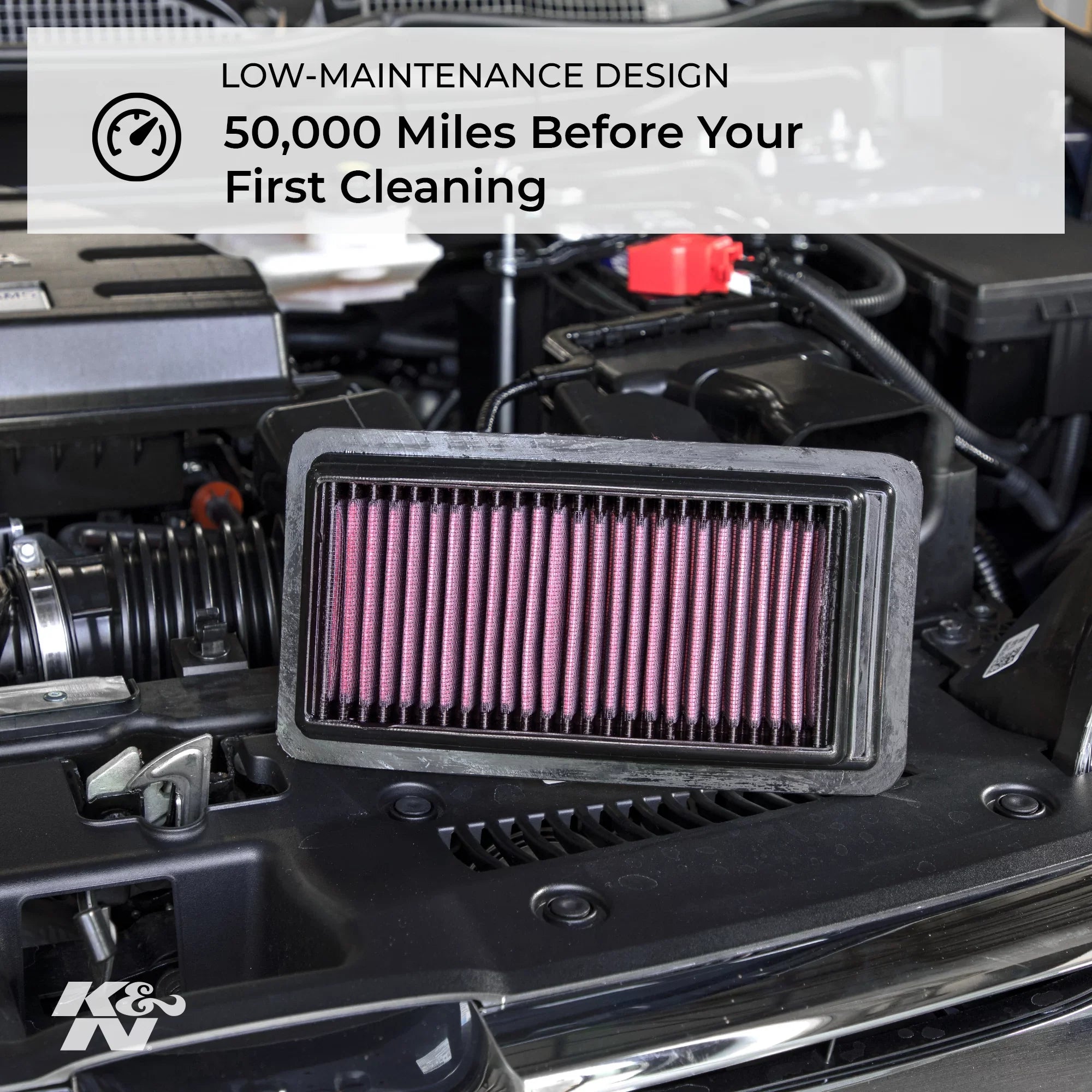K&N Engine Air Filter: High Permance, Premium, Washable, Replacement Filter: 2011-2018 Land Rover L4 Wrap Sport, Range Rover Evoque, LR2, Freelander), 33-2991