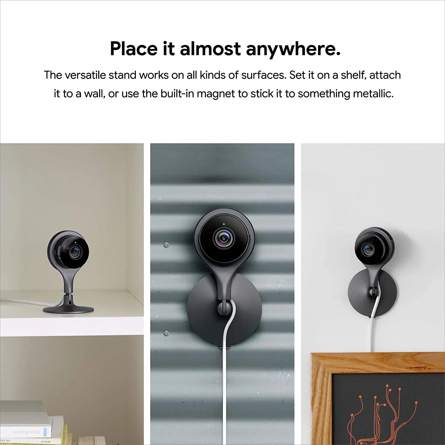 Google Nest Cam Indoor - Wired Indoor Camera Home Security - Control with Your Phone and Get Mobile Alerts - Surveillance Camera with 24/7 Live Video and Night Vision