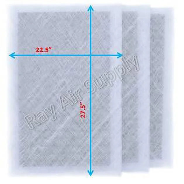RAYAIR SUPPLY 24x30 Replacement Filter Pads with MicroPower Guard Air Cleaner 24x30 Refills (3 Pack) WHITE