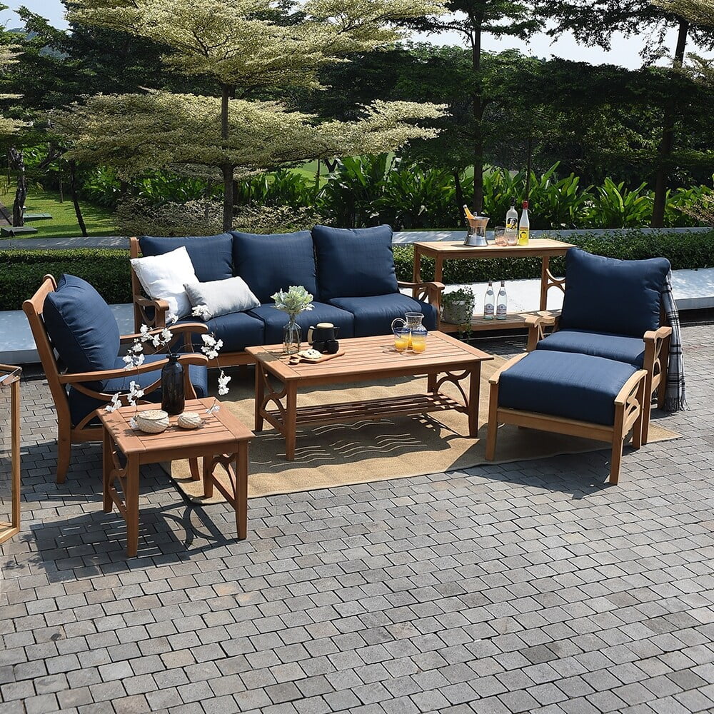 Cambridge Casual Lowell Teak Patio Side Table ed Gray