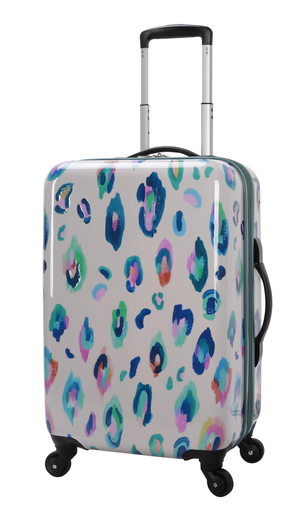 EttaVee Wild Child Leopard 21" Hardside Luggage, Cream Leopard Print