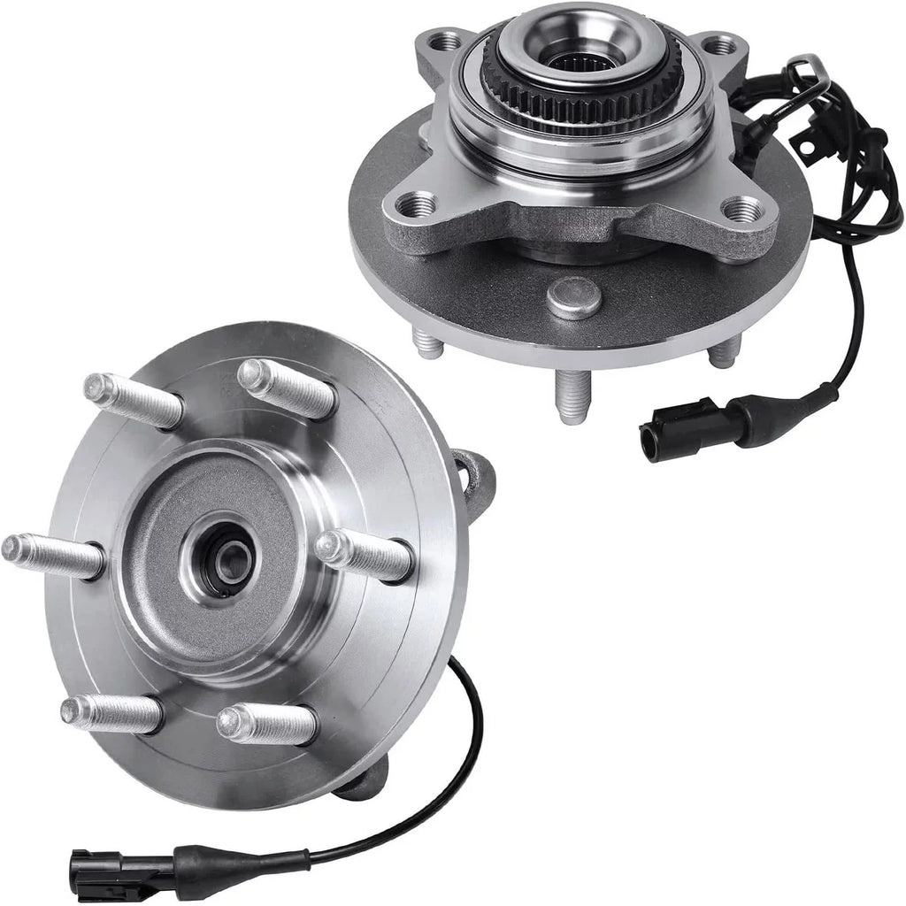 Detroit Axle - Power Steering Rack & Pinion + Front Upper Control Arms + Wheel Hubs + Suspension Kit Replacement Ford F-150 Lincoln Mark LT 4WD w/ABS ; Straight Sway Bars - 11pc Set
