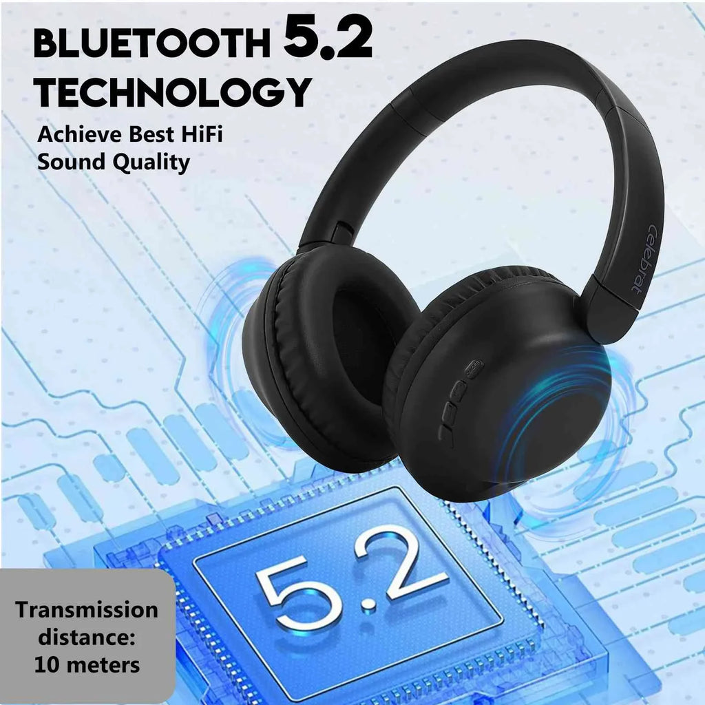UrbanX UX991 Wireless Bluetooth Stereo Earphones High Resolution Audio Deep Bass Superior Comt Over The Ear Headphones with Mic Asus Zenfone Max Pro (M1) ZB601KL/ZB602K phone Call Support