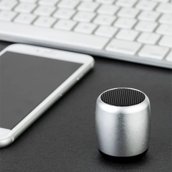 Mini Wireless Speaker iPhone SE (2022) - Remote Shutter Handsfree Mic Audio Multimedia Rechargeable Silver Z6L With iPhone SE 2022 (3rd Generation)
