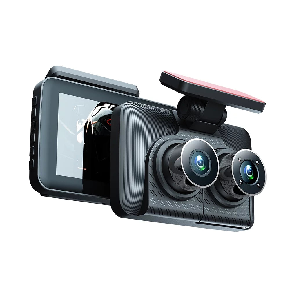Shinysix Dash Cam Front and Rear Inside 3 Cameras 1080+720+480P 4in Car Rearview Mirror Car Video Recording Camcorder Night Vision Car Camera Recorder Auto Safety Driving Recorder