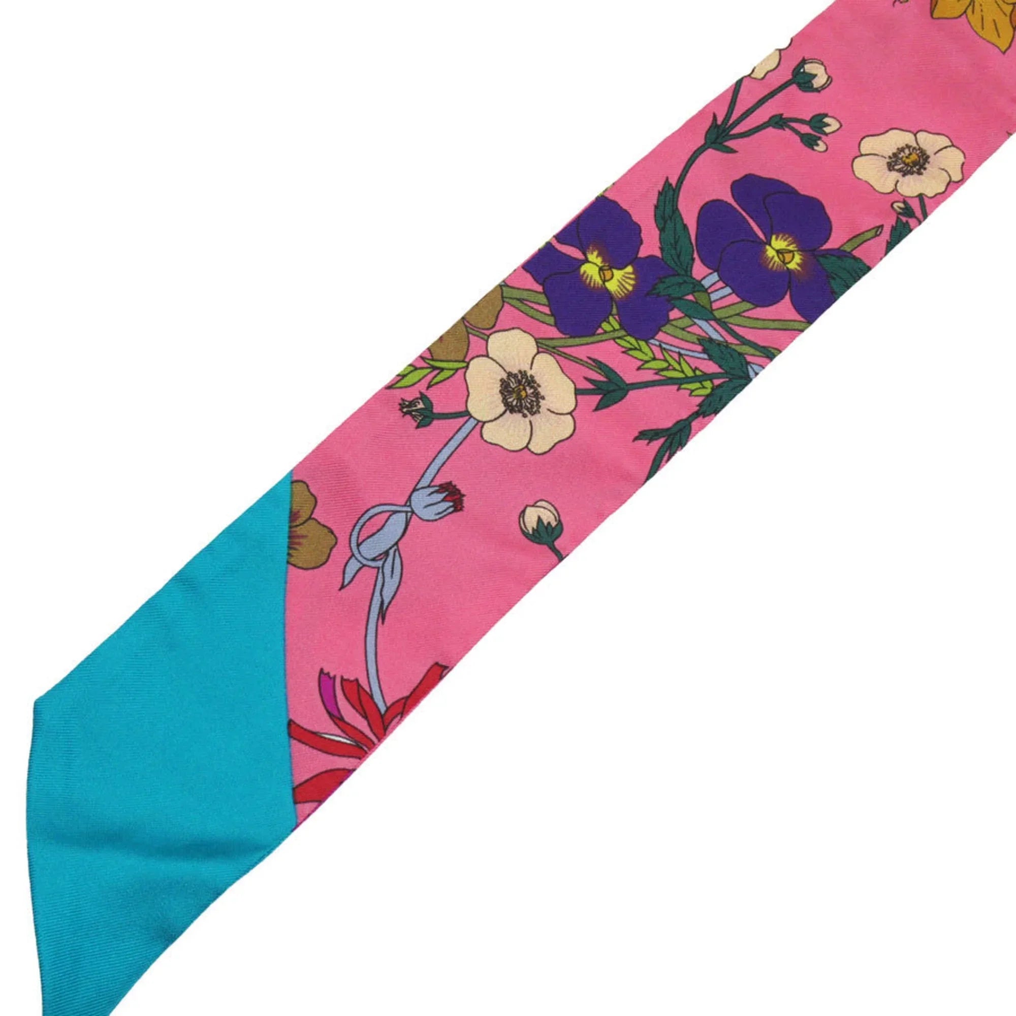 Pre-Owned GUCCI Scarf Muffler Silk Pink/Multicolor Women's w0157a (Good)