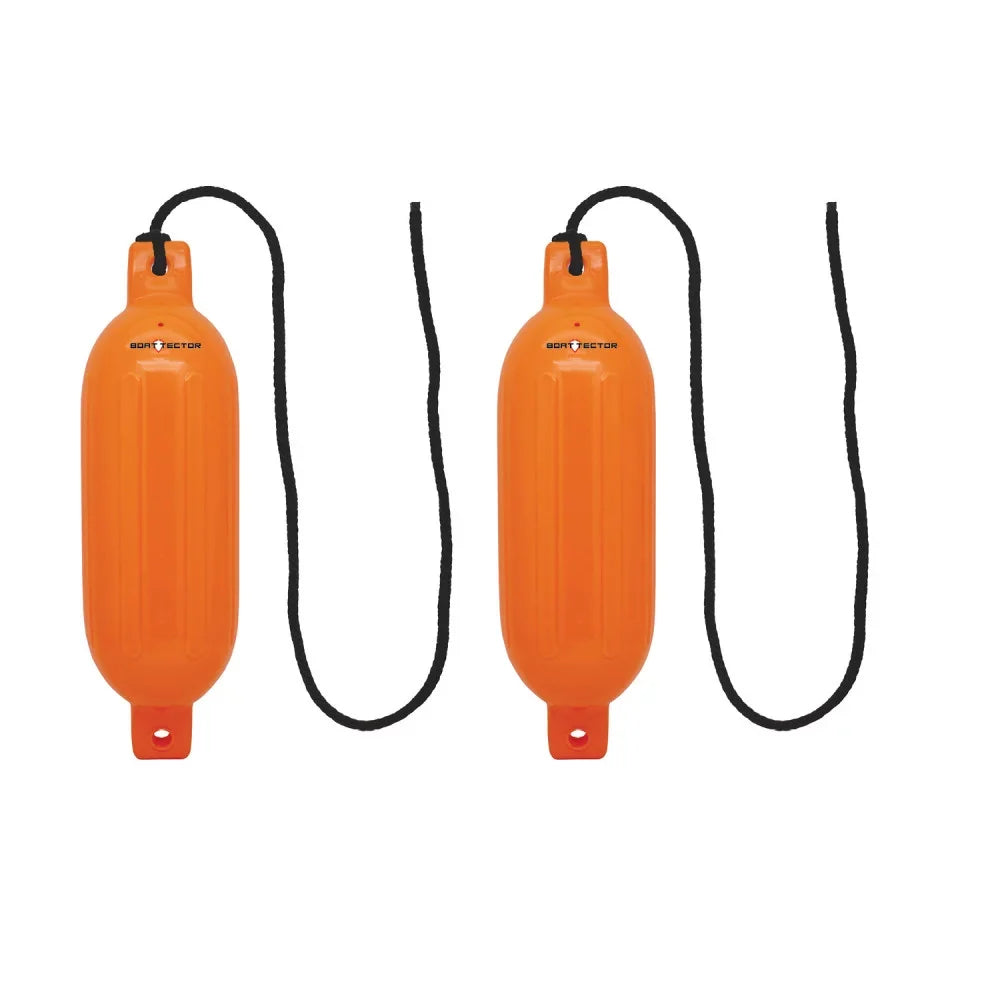 Extreme Max 3006.7581 Vessel Inflatable Fender Value 2-Pack - 4.5" x 16", Neon Orange