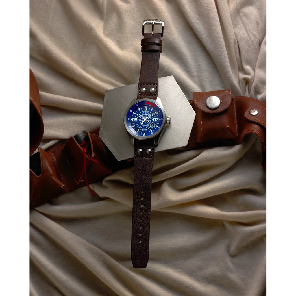 Citizen Men's Eco-Drive Star Wars Han Solo Leather Strap Watch AW5009-03W