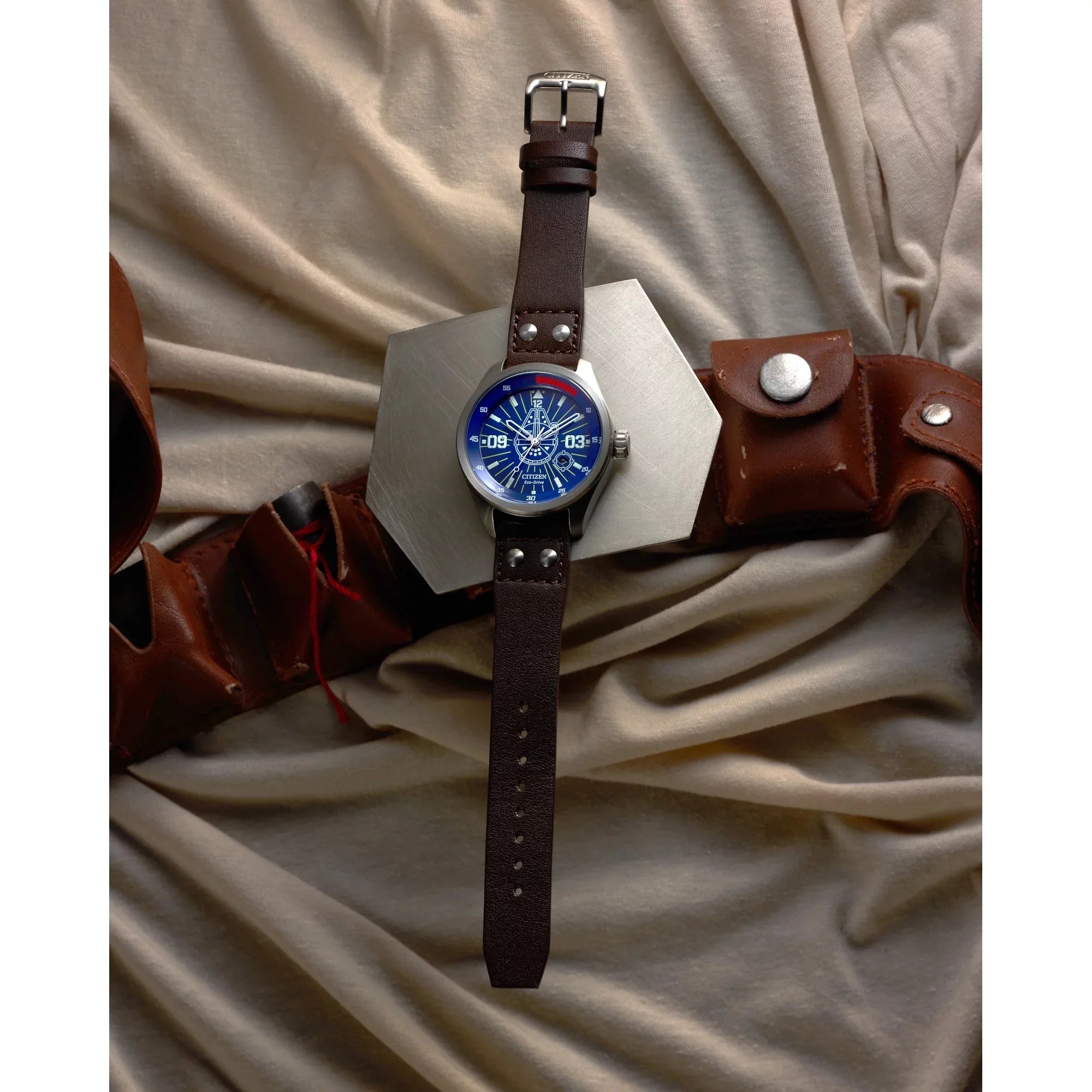 Citizen Men's Eco-Drive Star Wars Han Solo Leather Strap Watch AW5009-03W
