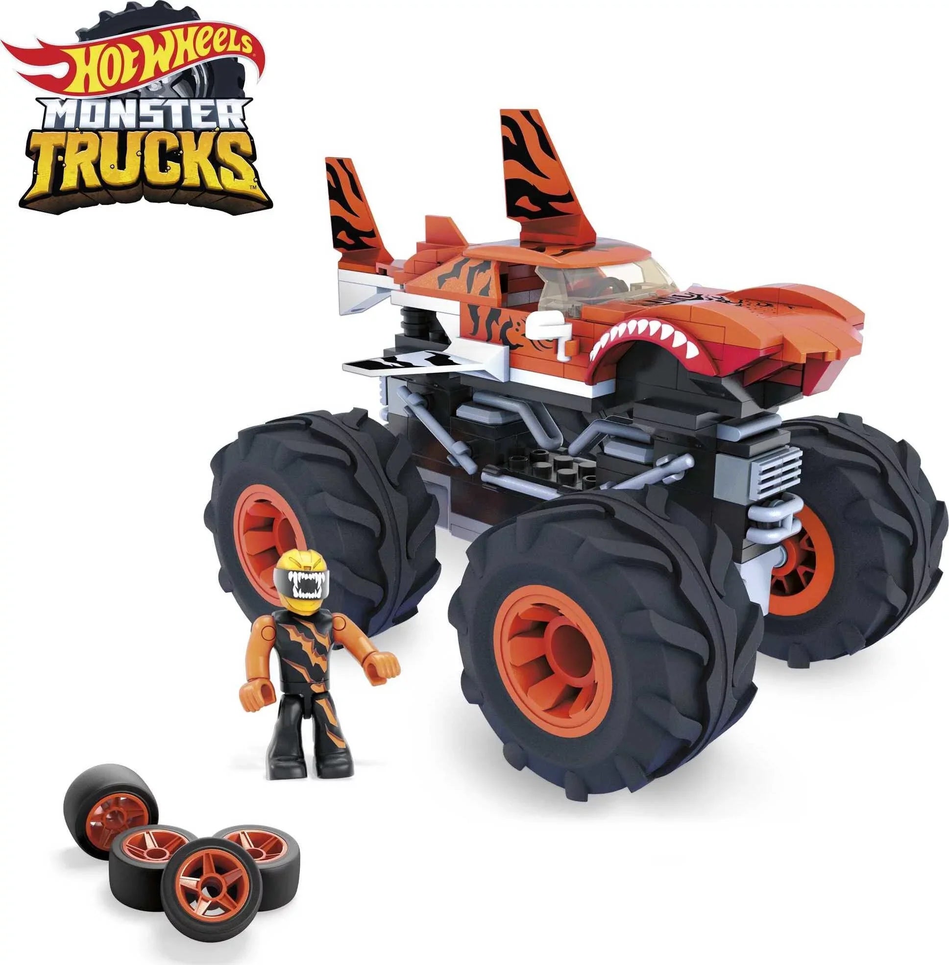 MEGA Hot Wheels Tiger Shark Monster Truck Building Set with 1 Figure (187 Pieces)