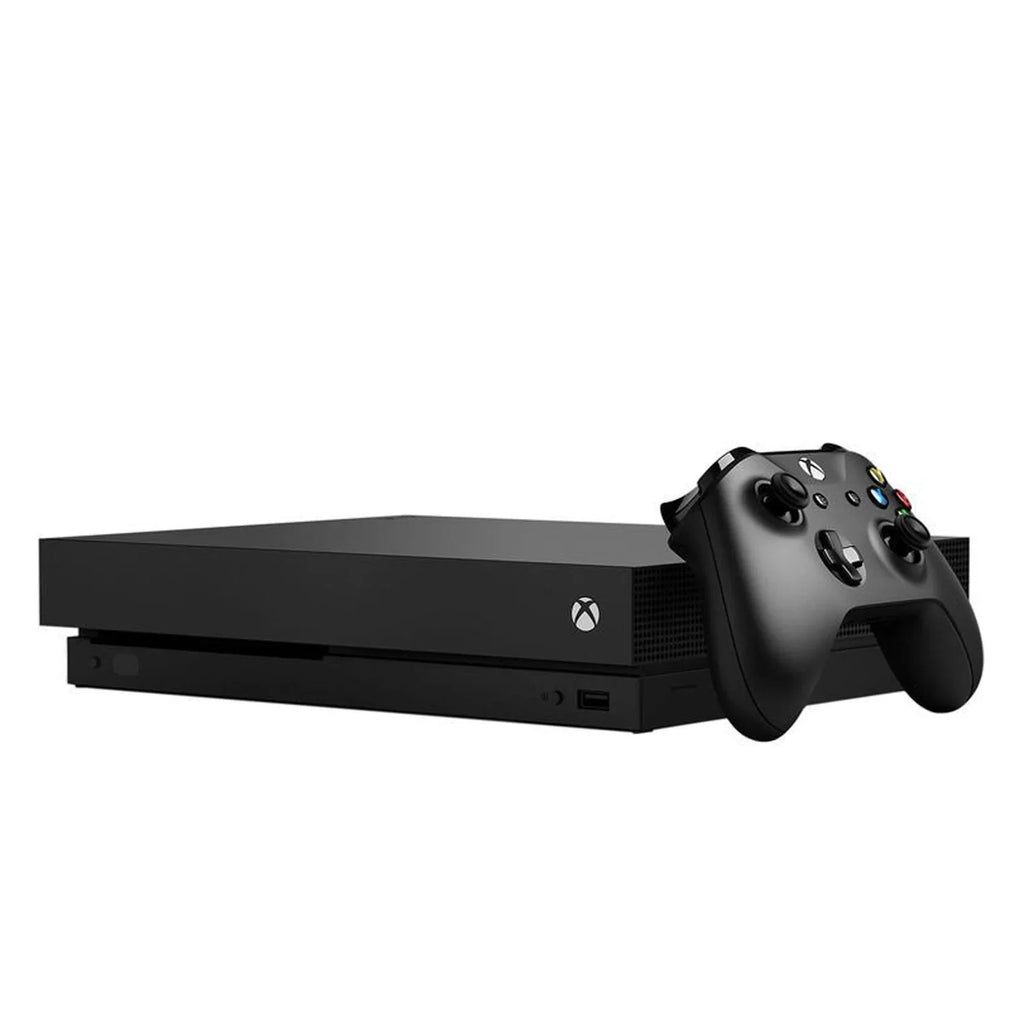 Microsoft Xbox One X 1TB, 4K Ultra HD Black with BOLT AXTION Cleaning Kit Headset Bundle Like New