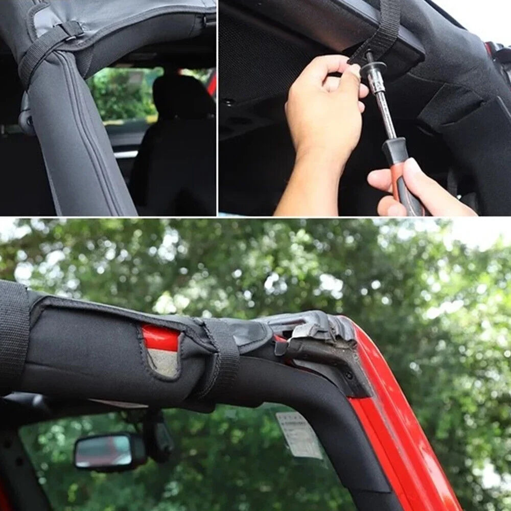 Enhance Your Jeep Wrangler JK JKU 07-18 with Leather Top Sunshade Protection - Ultimate Sun Protection and Easy Installation