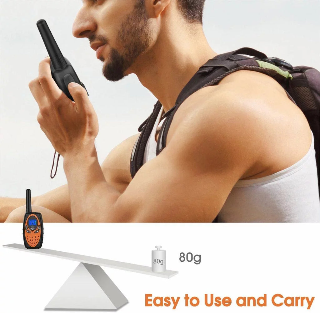 Two Way Radios Adults, FRS Walkie Talkie Long Range /Hands Free Walki Talki with Noise Cancelling Women Kids Camping Hiking Cruise Ship (Orange 2 in 1)