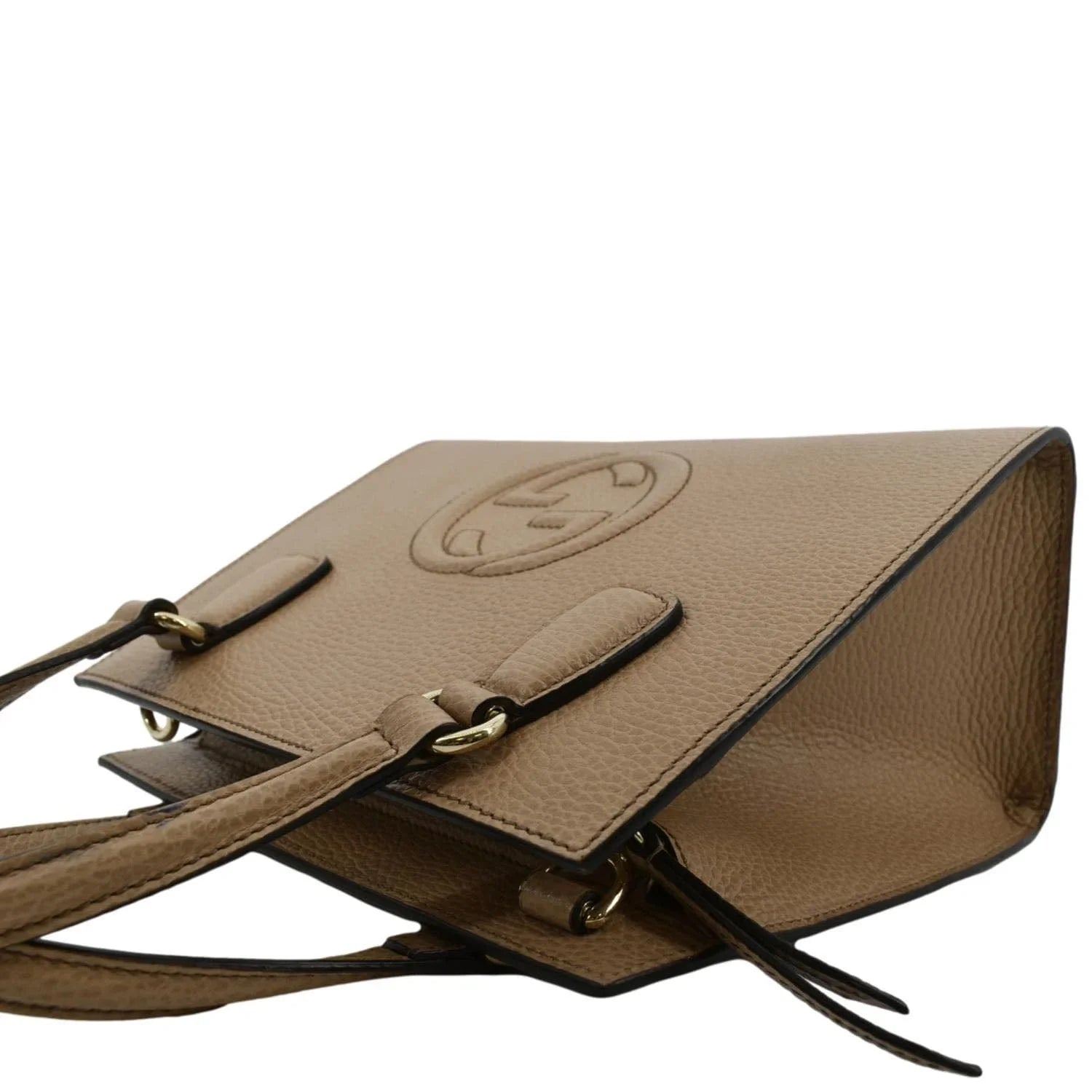 Pre-owned GUCCI Soho Leather Top Handle Hobo Bag Beige 607722