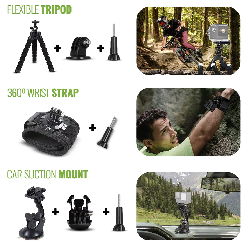 DiGiNerds - 50-in-1 Action Camera Accessory Kit, GoPro, Fusion, Insta360, DJI, AKASO