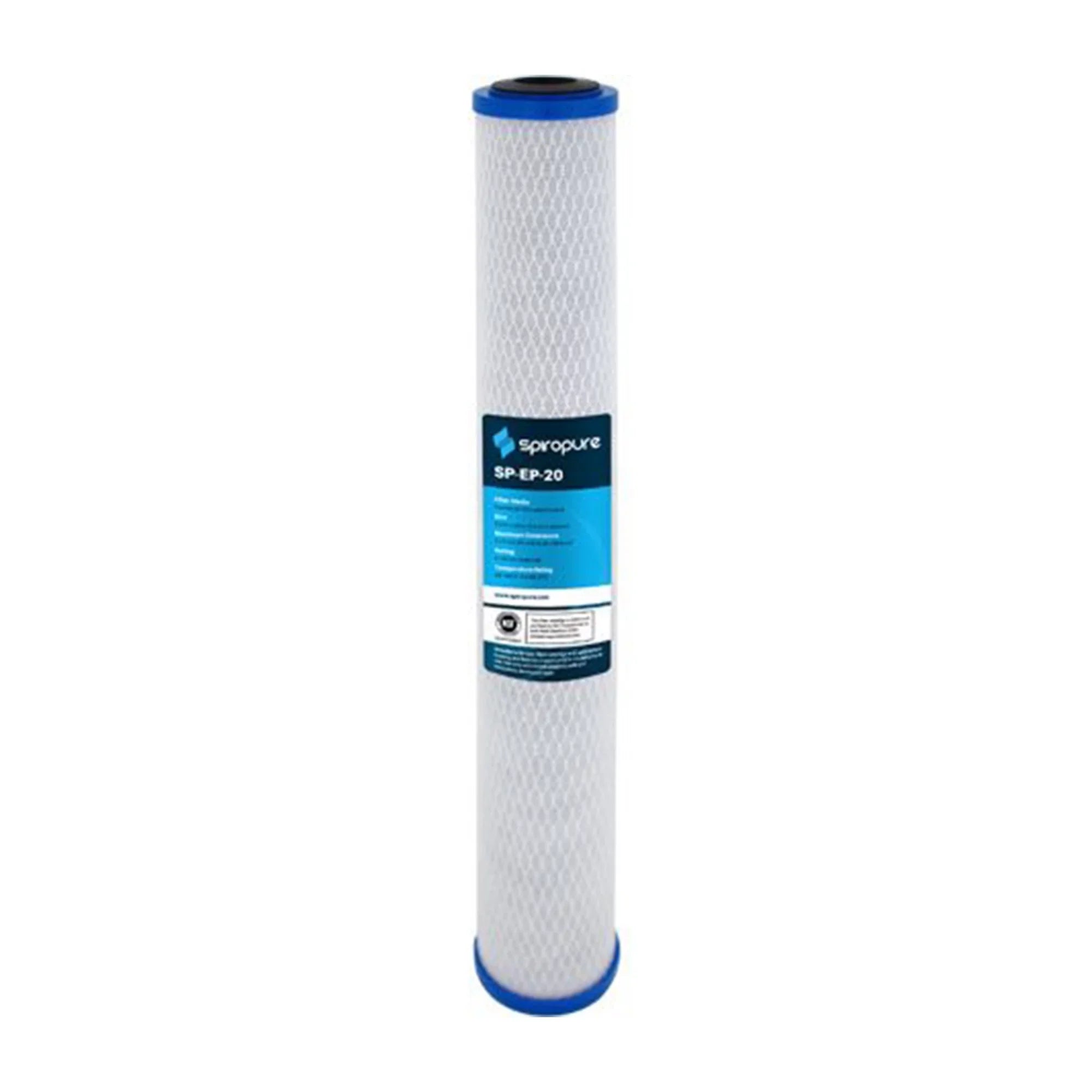 SpiroPure SP-EP-20 20 x 2.5 Inch Carbon Water Filter Replacement, 6 Pack