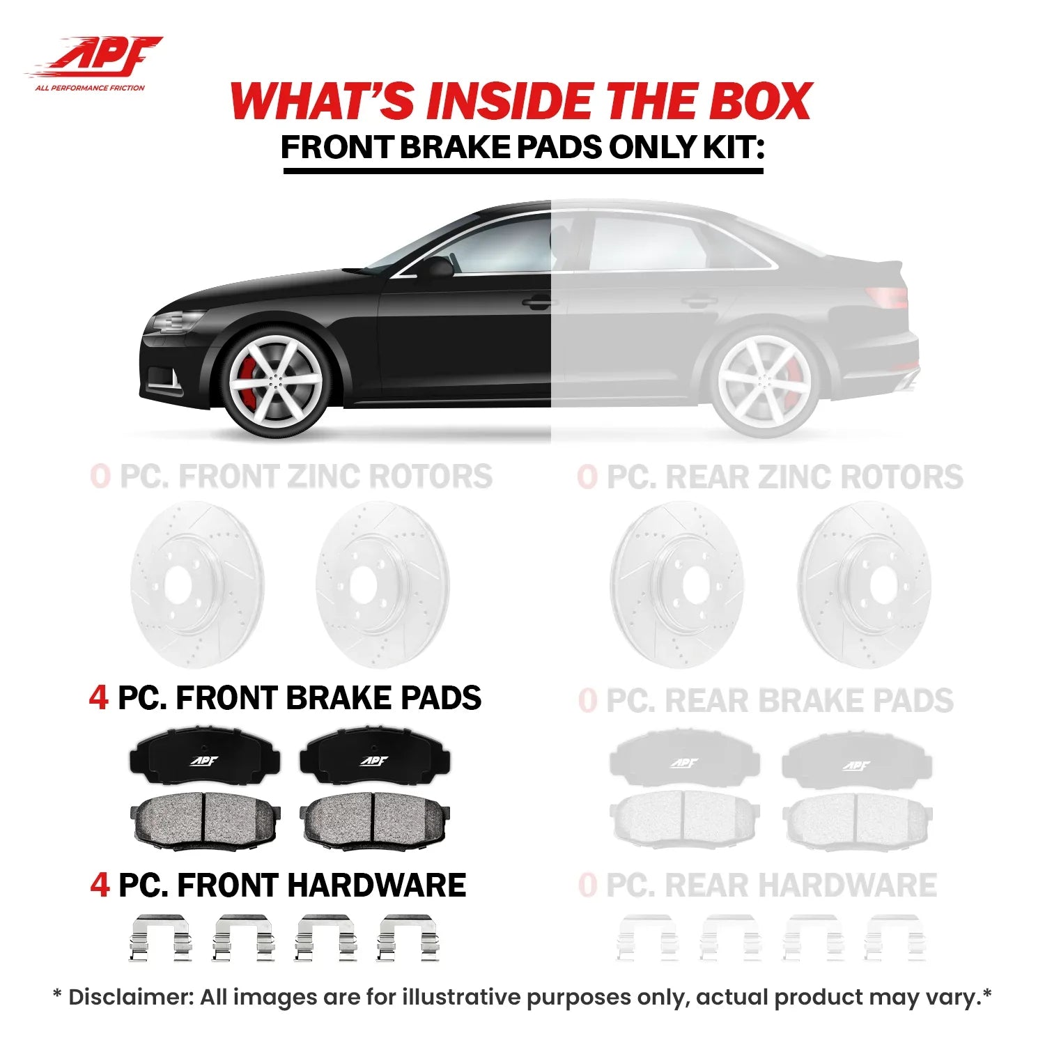 Front Ceramic Carbon Fiber Brake Pads 2003-2011 Ford Ranger