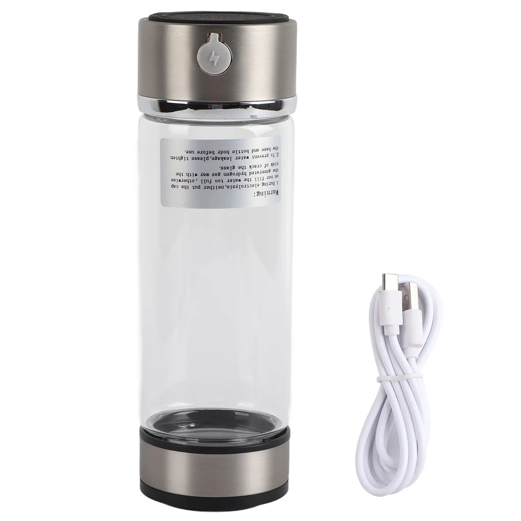 Dekaim Hydrogen Bottle, USB Charging Rich Hydrogen Water Purifier Filter Glass Bottle Portable Lonizer Cup