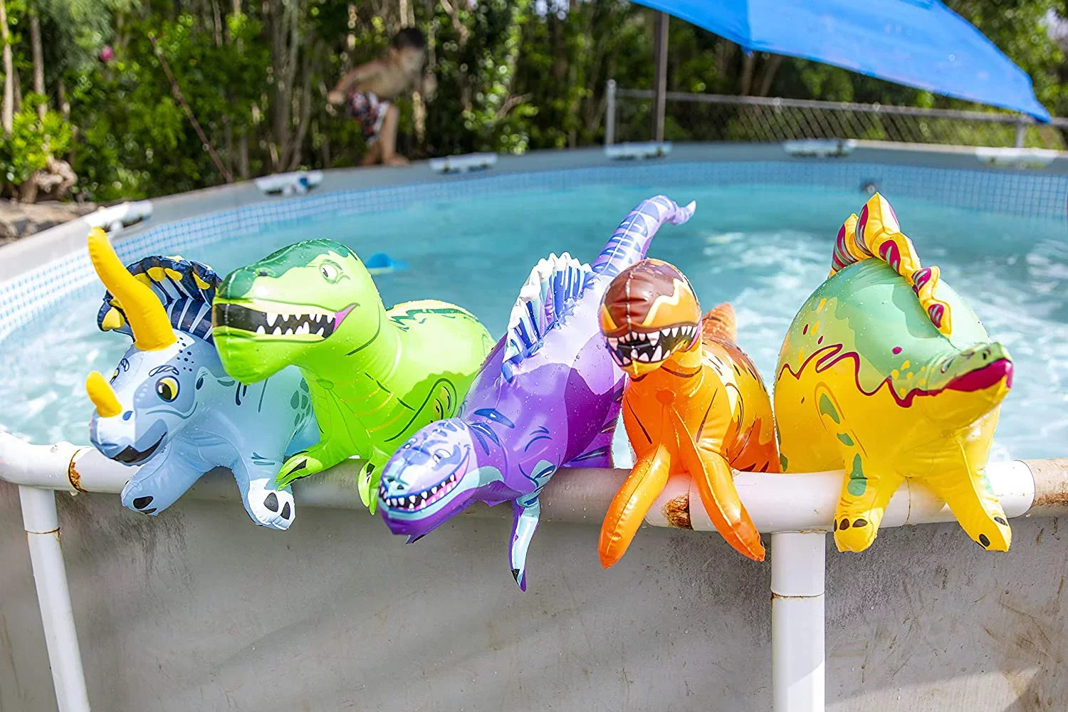 Dazmers | Inflatable Dinosaur Toys Set With Pump - Dinosaur Playset T-Rex