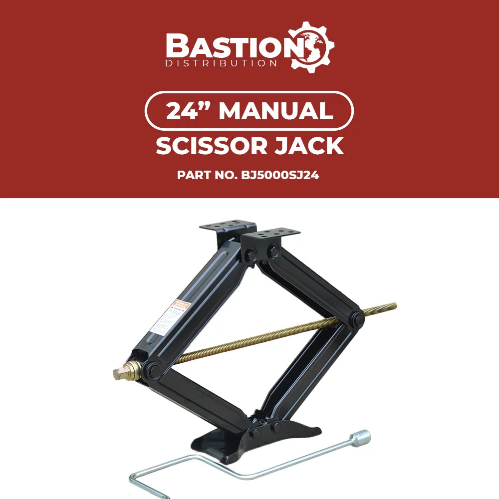 Bastion Distribution Two New 24" Scissor Jacks | 5000lb Capacity | 4-24” Adjustable Height | Top-notch For Stabilizing Trailers, Campers & More | BJ-5000MSJ24