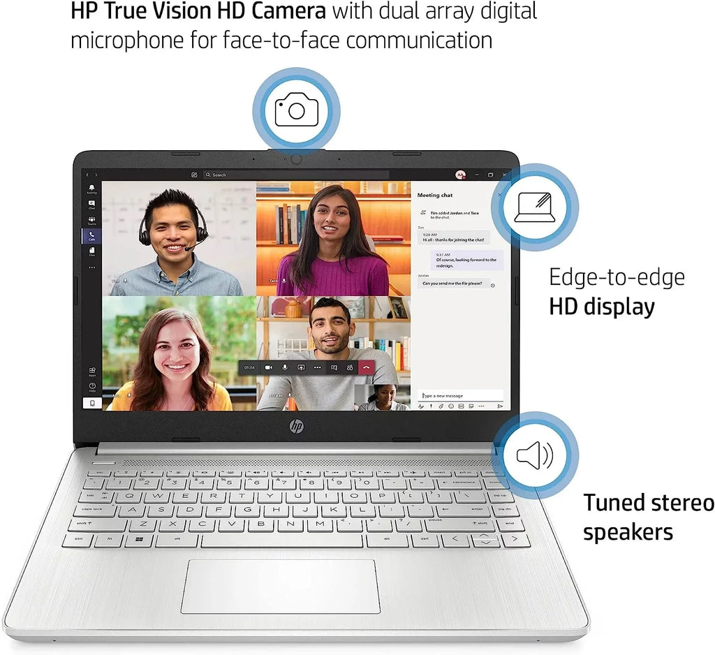 HP 14" HD Laptop Computer, Intel Quad-Core i5-1135G7 up to 4.2GHz (Beat i7-1065G7), 16GB RAM, 512GB PCIe SSD, Intel Iris Xe Graphic, HDMI, USB, Wi-Fi, Webcam, Silver, Windows 11 Home