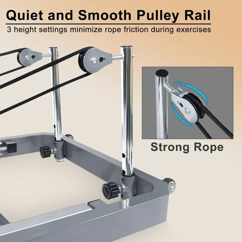 Docred Foldable Pilates Remer,Quiet Pilates Remer Workout Machine with Spring Home Gym，Beginners，Up to 300 lbs Weight Capacity