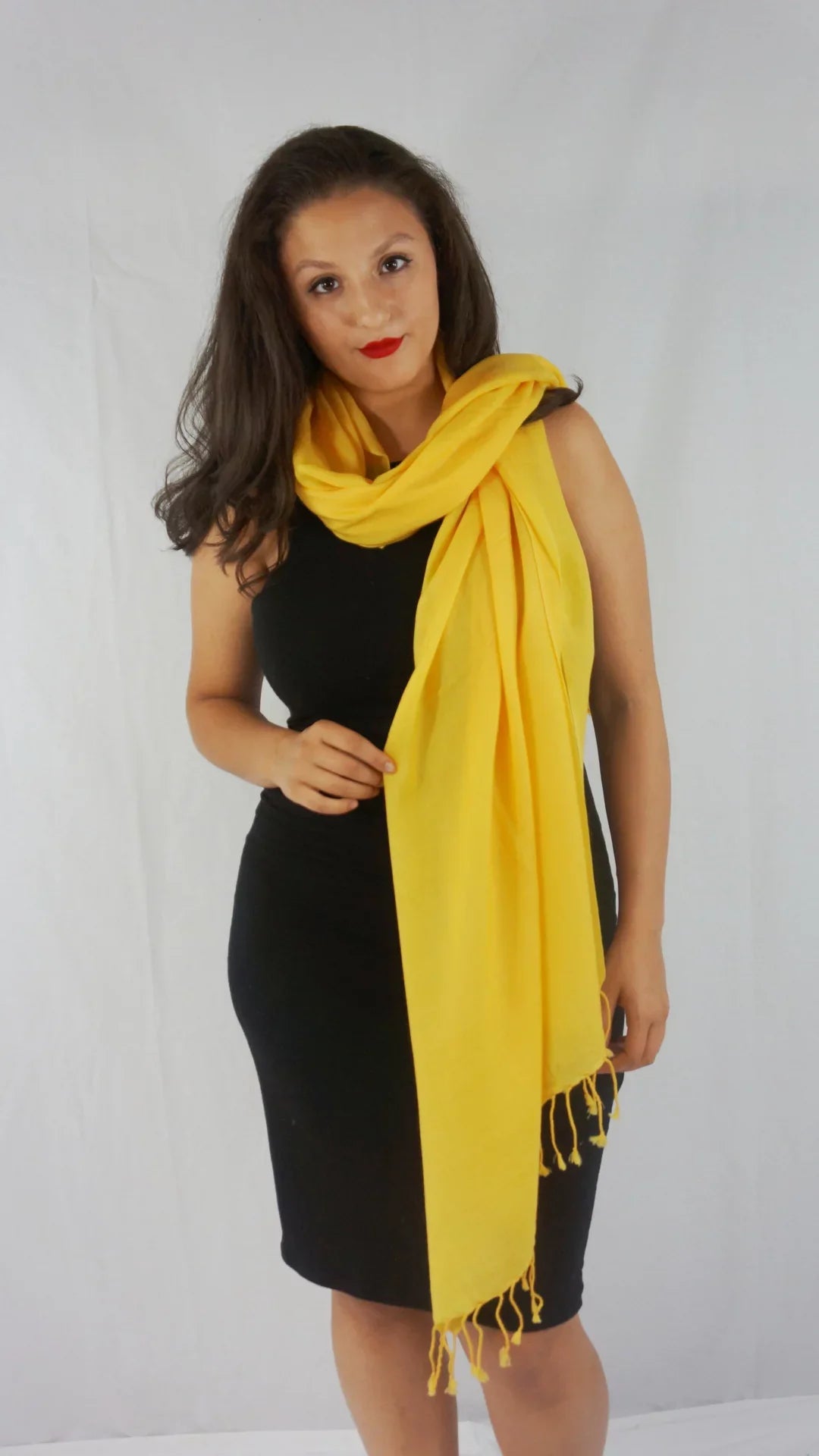 Fancy Shawl/Sheer Shawl/Summer Shawl/Water Pashmina Shawl/Light weight Shawl/Evening Shawl/Pashmina Shawl/Scarf/Scarves (Marigold Yellow Regular Shawl)