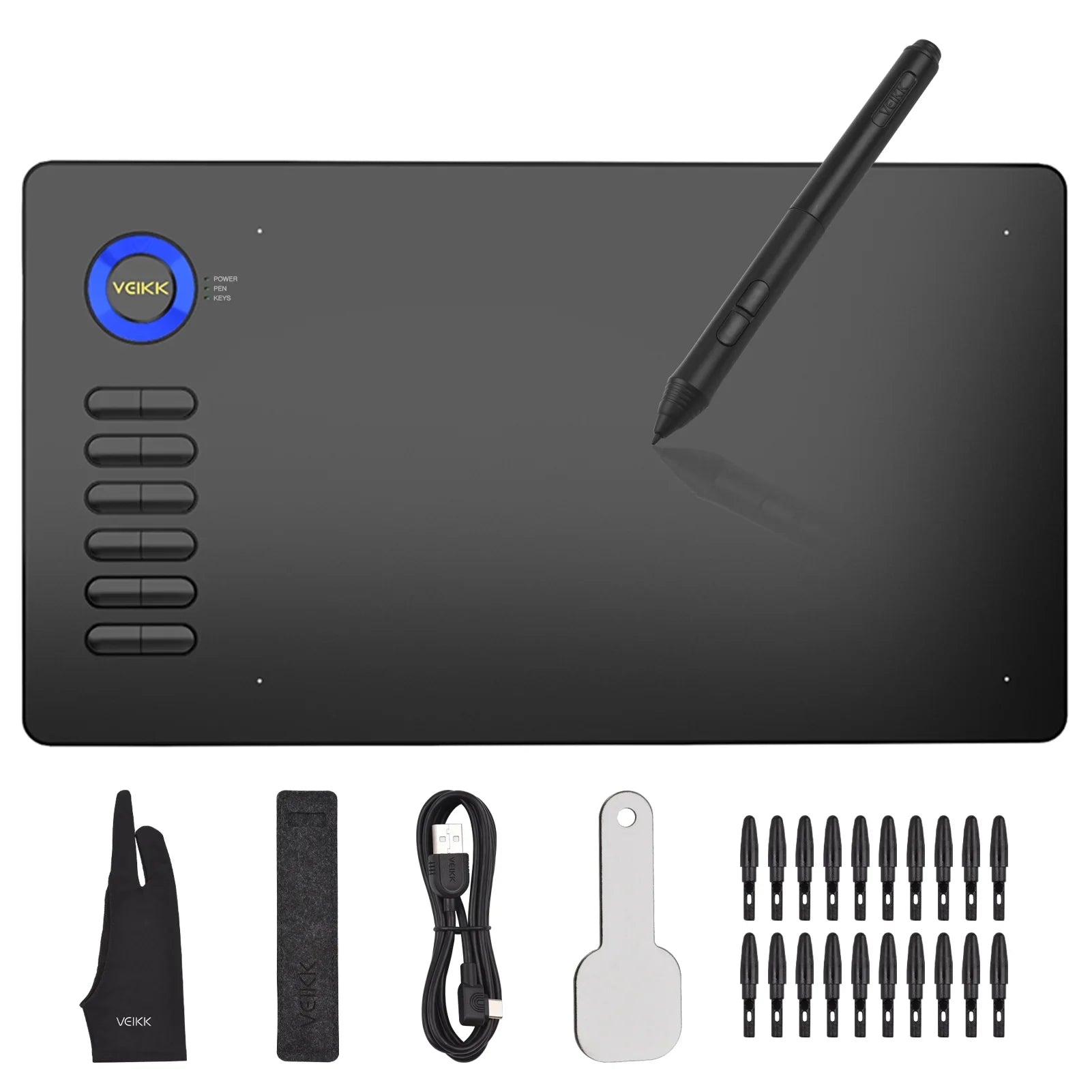 VEIKK Tablet,10x6in 8192 12 Tablet 10x6in 8192 A15 Tablet Windows Android 12 10x6inch 250rps 5080lpi Laptop Pc 12 5080lpi Resolution Tablet 8192 Sensitivity Battery-free 8192 Sensitivity
