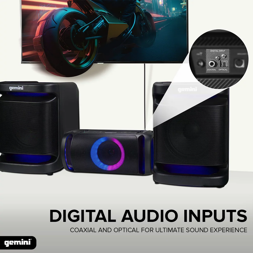 Gemini Sound GSYS-4800 Bluetooth LED Party Light Stereo & Home Theater Audio System with 4000W Watts