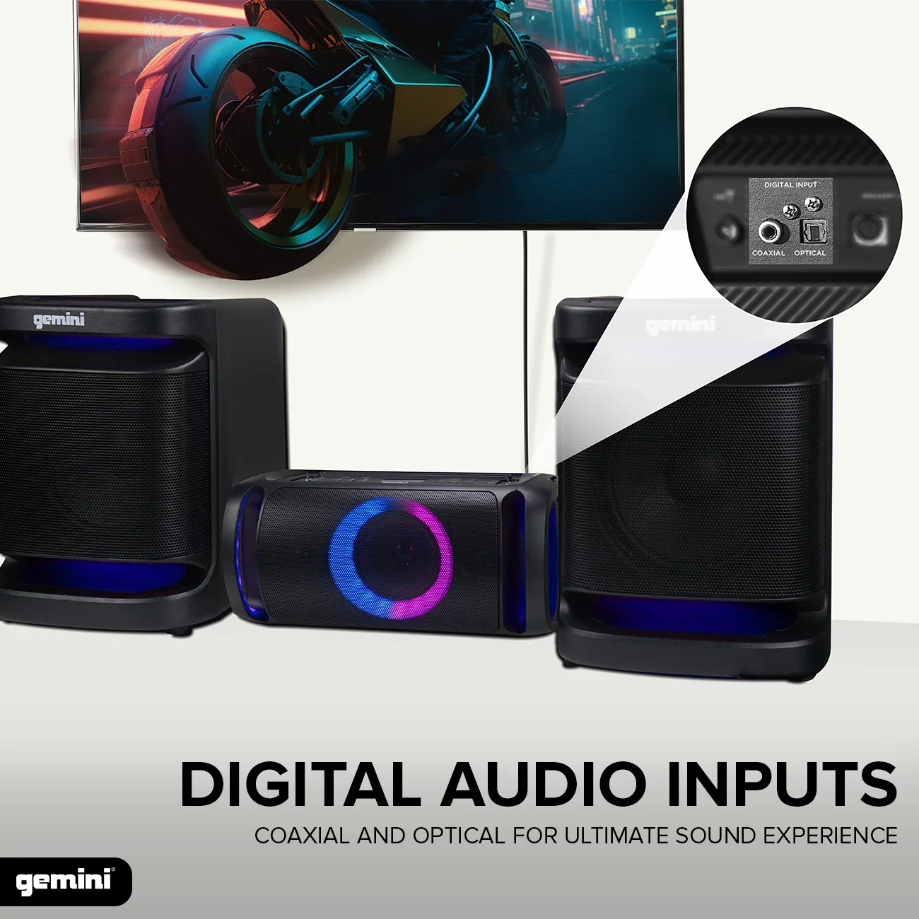 Gemini Sound GSYS-4800 Bluetooth LED Party Light Stereo & Home Theater Audio System with 4000W Watts