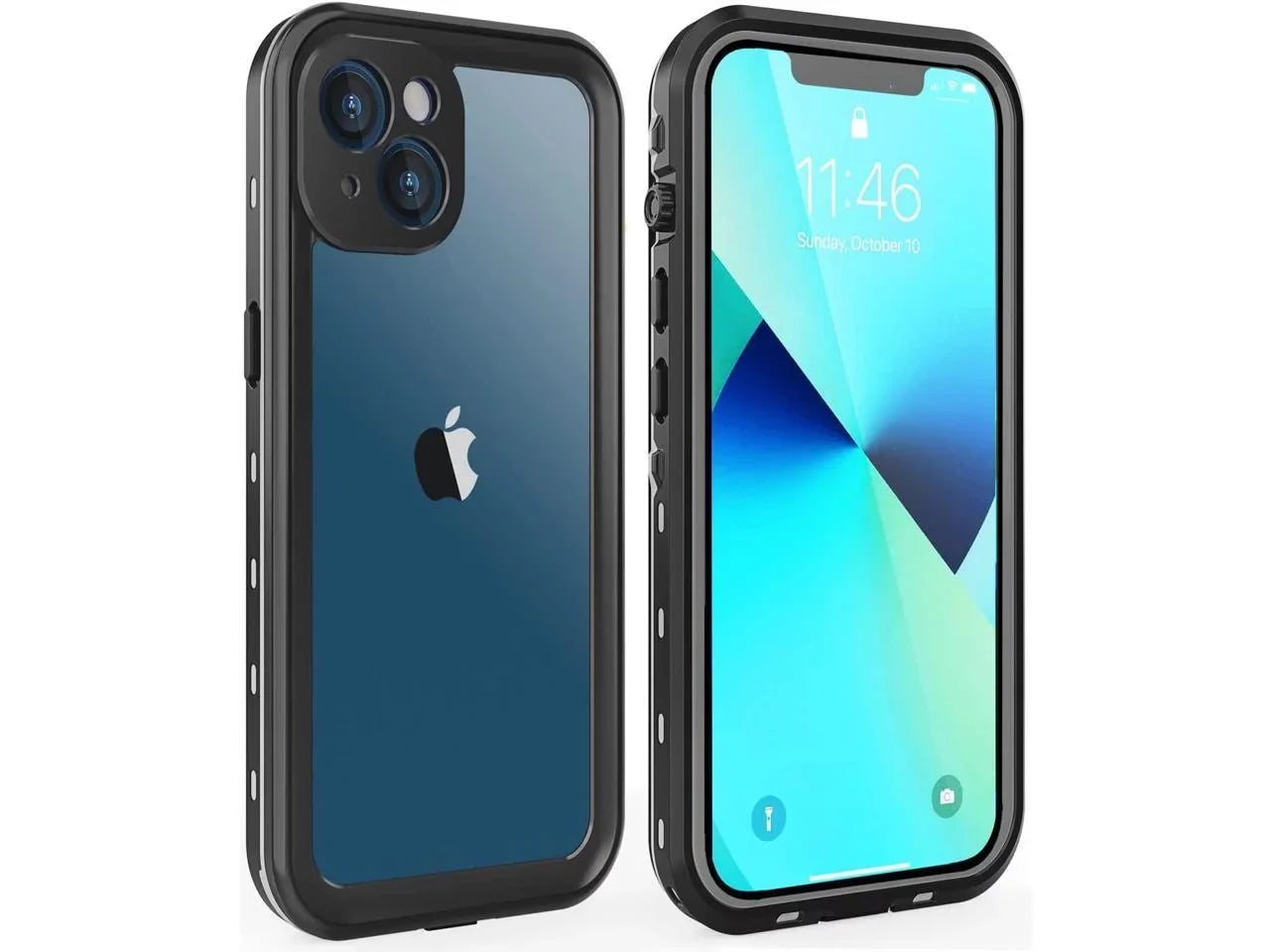 For iPhone 13 Case Waterproof Shockproof Dustproof Full-Body with Built-in Screen Protector,Underwater Full Sealed Shield Protective iPhone 13 6.1 inch