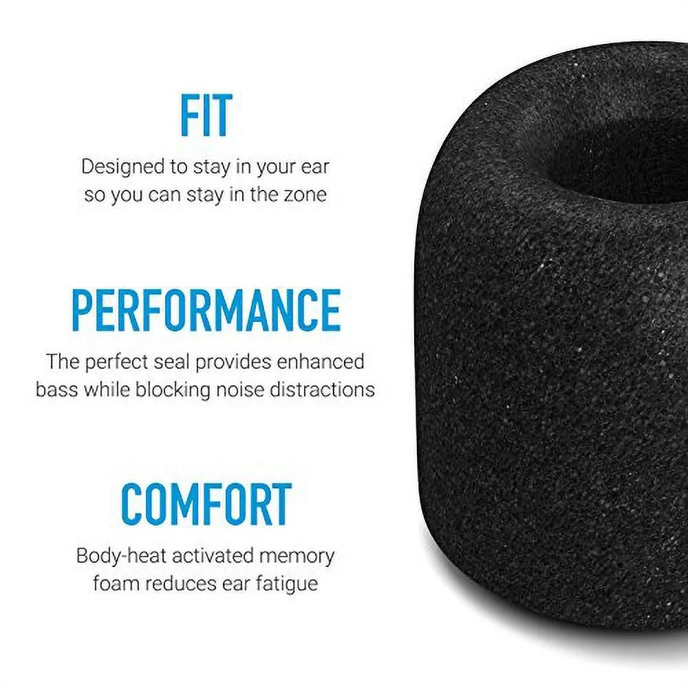 Comply Isolation Noise Cancelling Memory Foam Earphone Tips Sennheiser HD1 Momentum MIE2, IE 800 S, CX 3.00, 5.00 and 7.00BT, Premium Replacement Earbud Tips, Comtable Secure Fit(Large,3 Pairs)