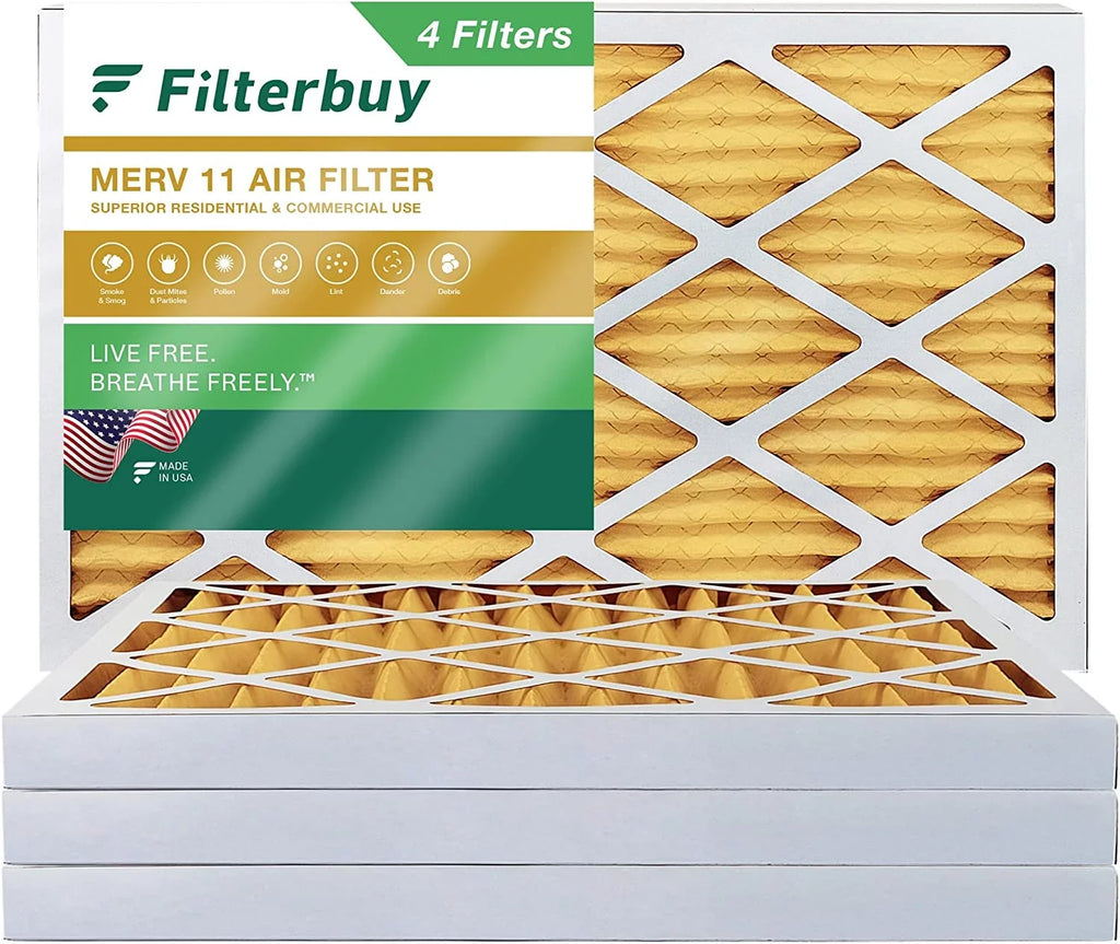 Filterbuy 8x24x2 MERV 11 Pleated HVAC AC Furnace Air Filters (4-Pack)