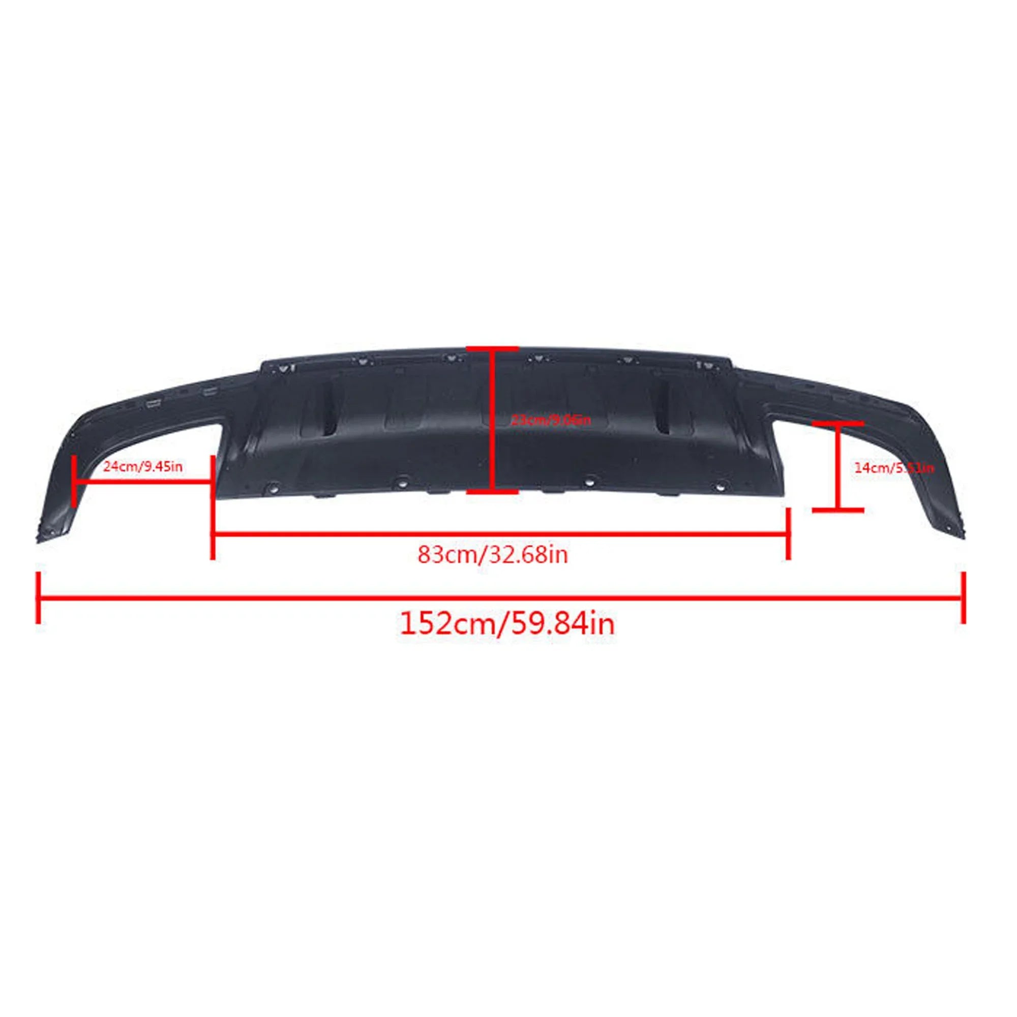 NINTE Rear Diffuser 2015-2022 Chrysler 300 SRT Carbon Fiber Style Square Exhaust