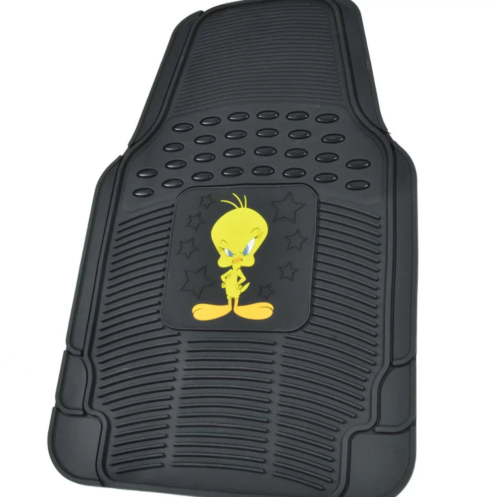 BDK Looney Tunes Tweety Bird Car Seat Shield with Floor Mats Full Set - Holiday Car Auto Accessories Gift Set