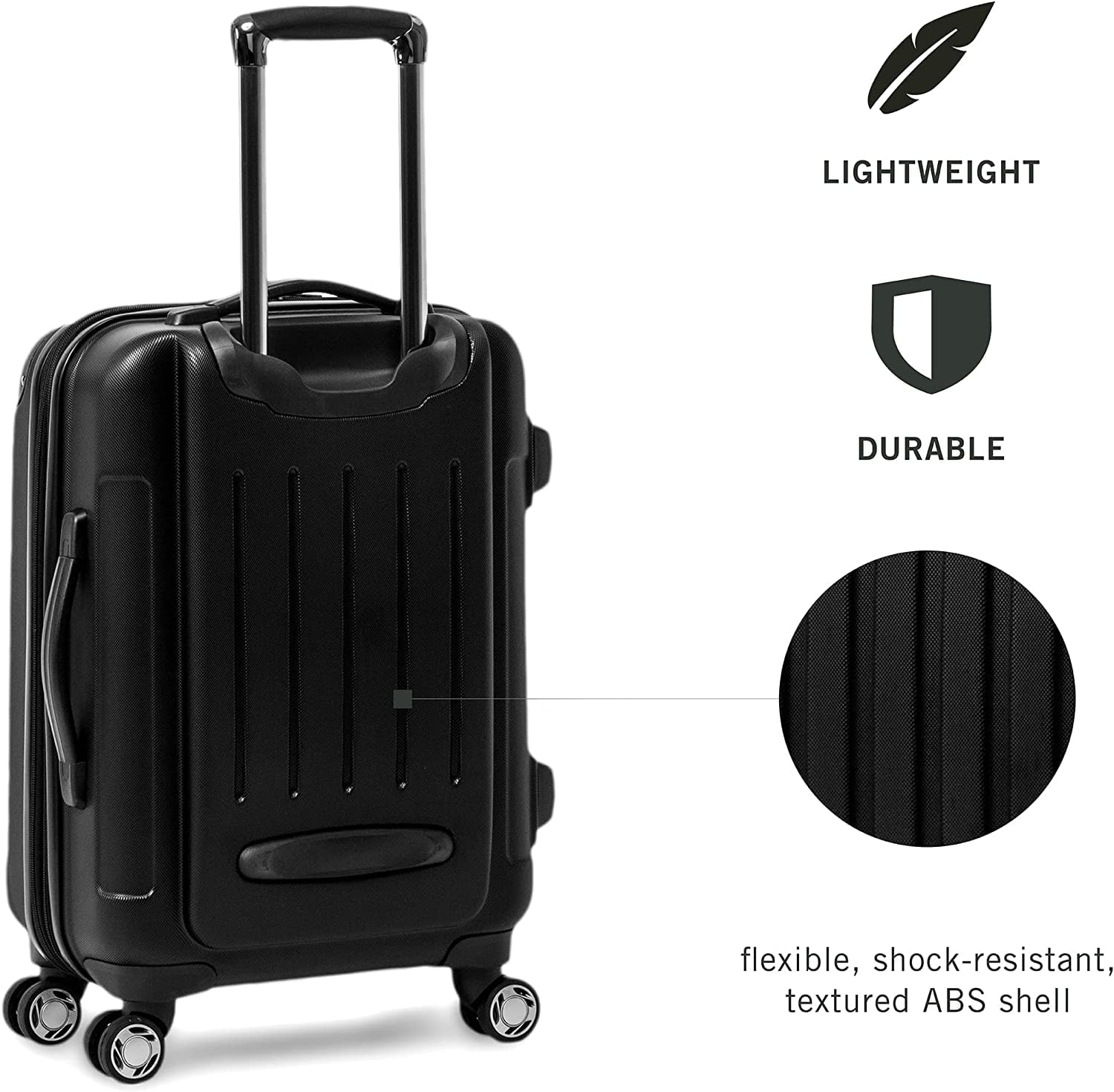 Kenneth Cole REACTION Renegade Luggage Expandable 8-Wheel Spinner Lightweight Hardside Suitcase, Black, 3-Piece Set (20"/24"/28") 3-Piece Set (20"/24"/28") Black