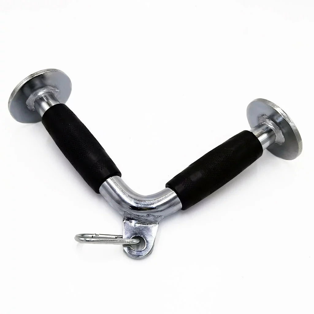 V Shaped Press DownBar, Strength Training Deluxe Single Double D Handle Tricep Rope, V-Shaped Rotating Straight Press Down Bar Weight Workout, Cable Machine Accessories