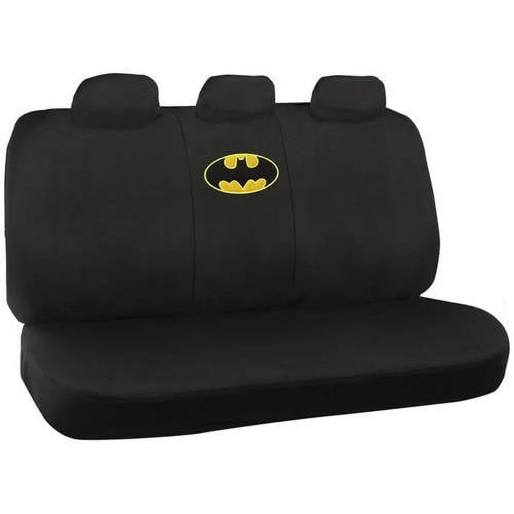BDK Batman Seat Shield with Floor Mats Full Set, Holiday Car Auto Accessories Gift Set
