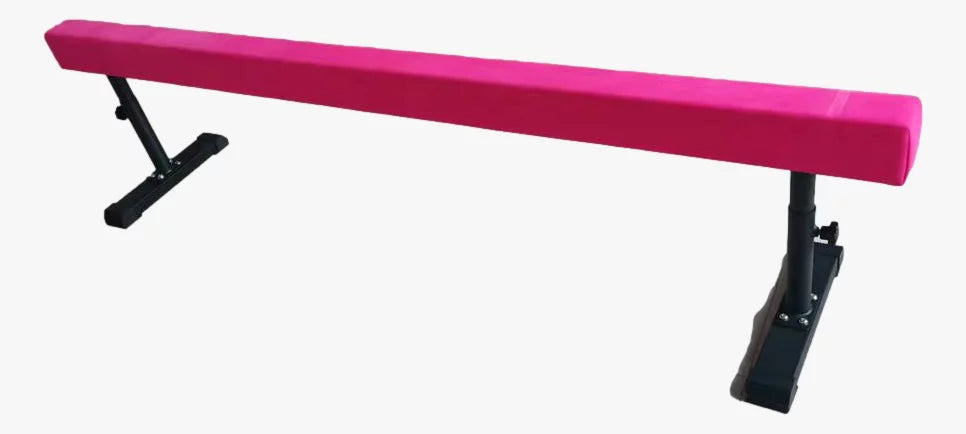 Athletic Bar 8ft Adjustable Acrobatic Tube Beam, High/Low Floor Balance Beam Gymnastics Equipment Kids/Adults Gymnastics Beam Gymnastics Competition Training Practice fine Yoga Stretching Pink