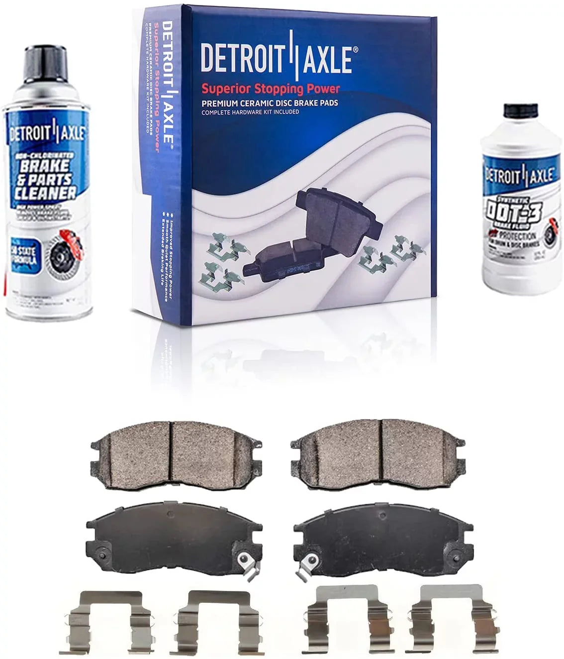 Detroit Axle - Rear Brake Kit 2003-2011 Ford Crown Victoria Mercury Grand Marquis, 2003-2004 Mercury Marauder Brake Rotors and Ceramic Brakes Pads Replacement: 11.61" Rotors
