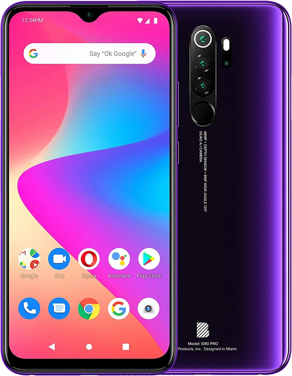 BLU G90 Pro G0370WW 128GB Unlocked GSM Android Smartphone - Purple Haze