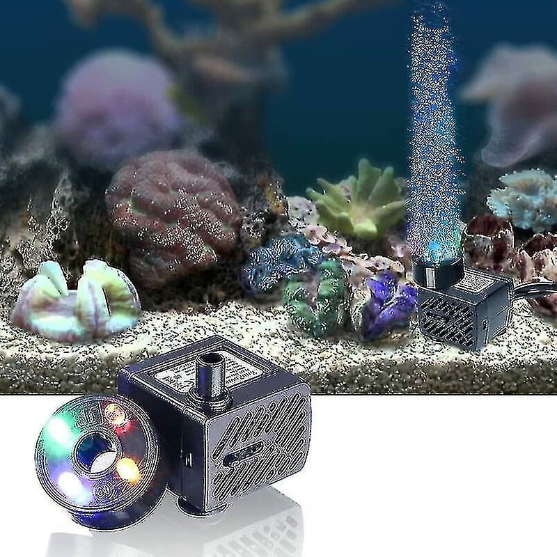Mini Water Pump With Led, 180l/h, 3.5w, Small Aquarium, Garden, Well, Garden Pond, Water Fountain Pump